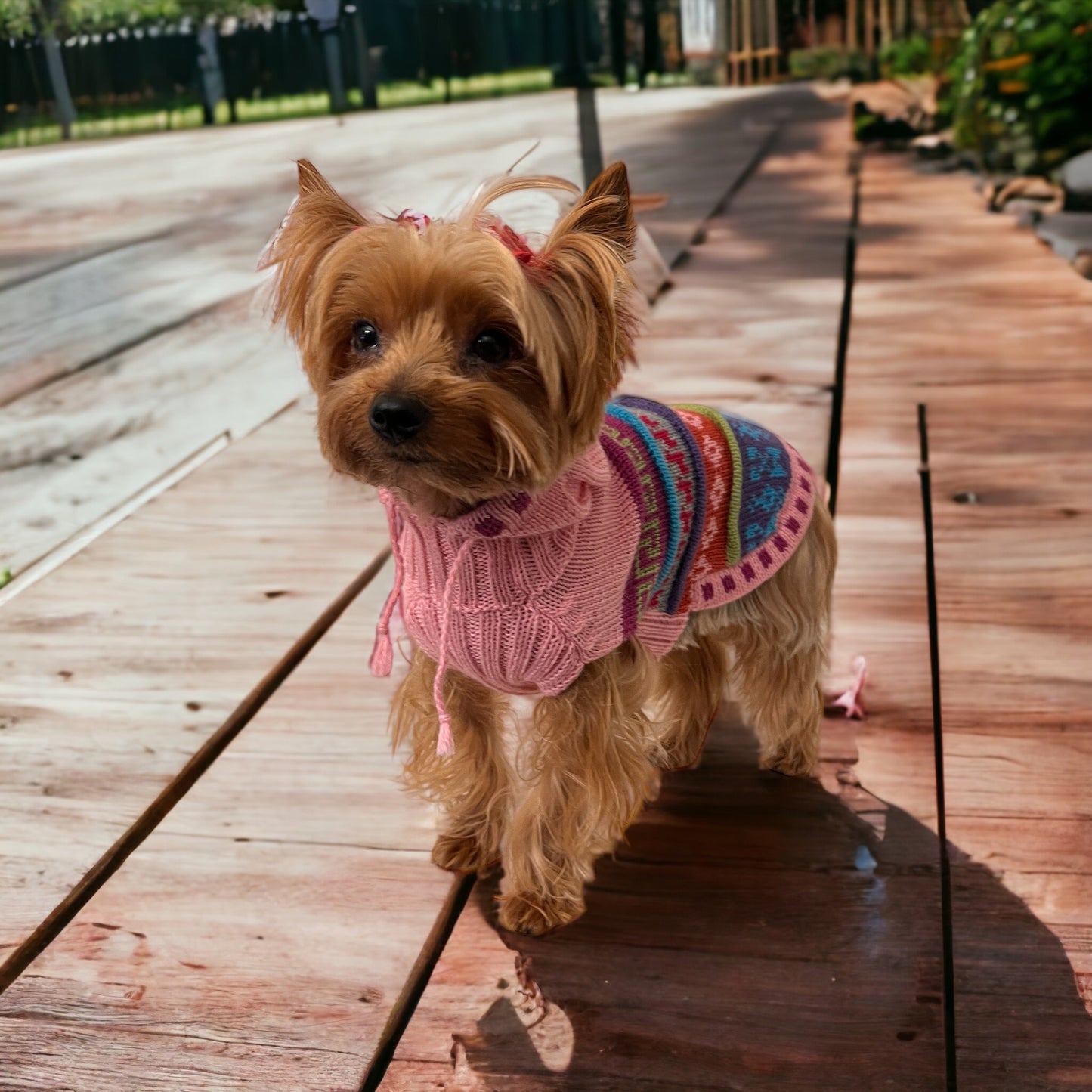 Baby Pink Dog Hoodie- (Size X0-8)