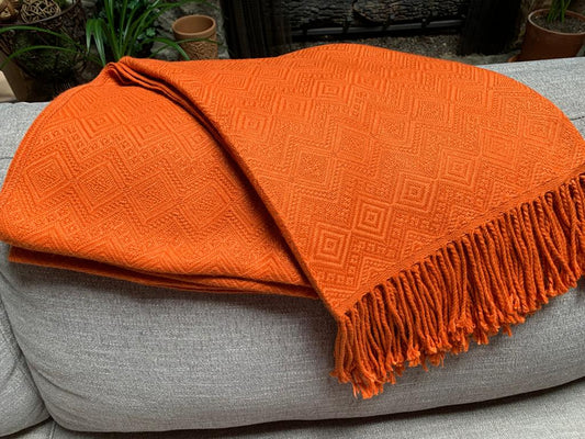 Pumpkin Alpaca Throw Blanket