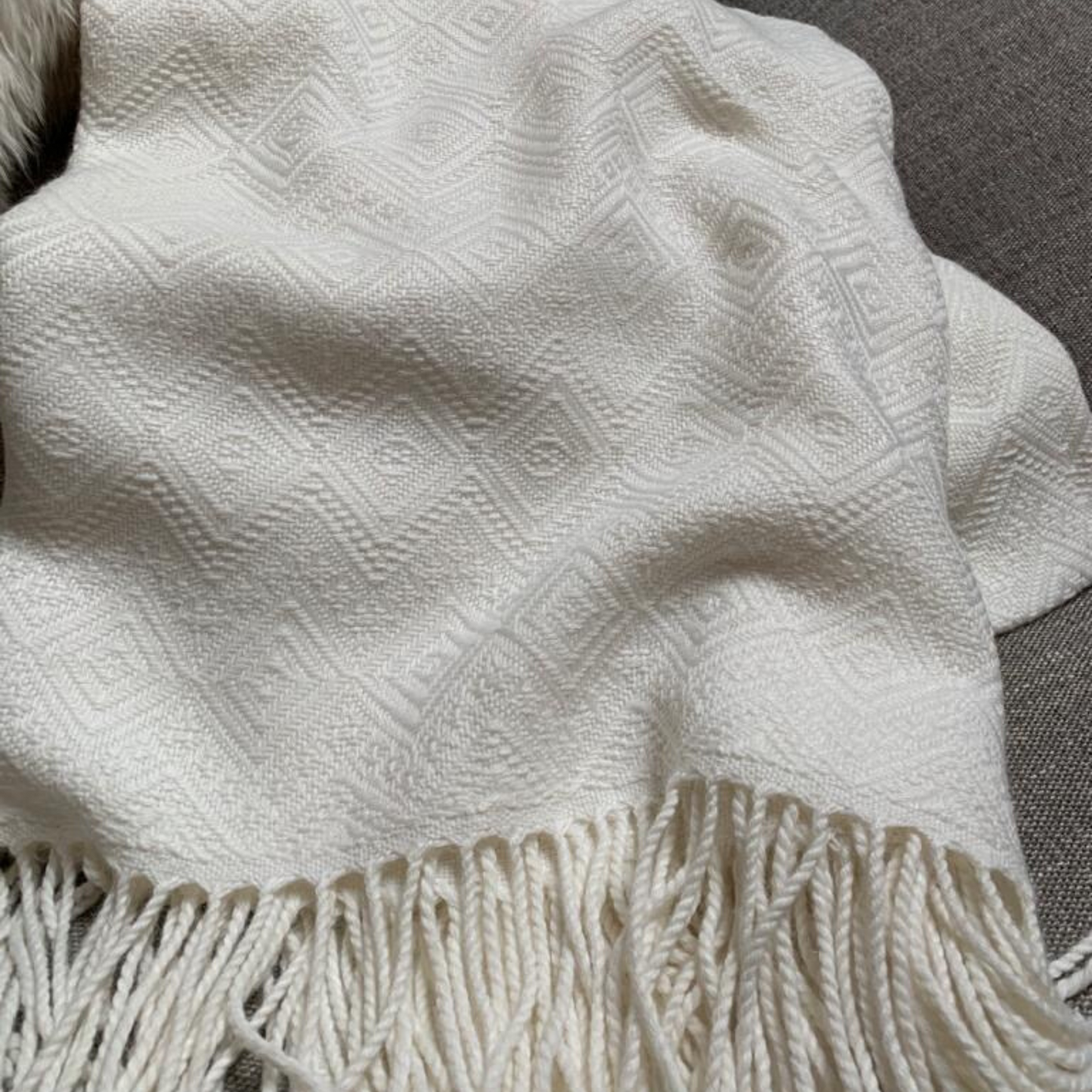 Royal Bone Alpaca Throw Blanket - Peruvian Accent