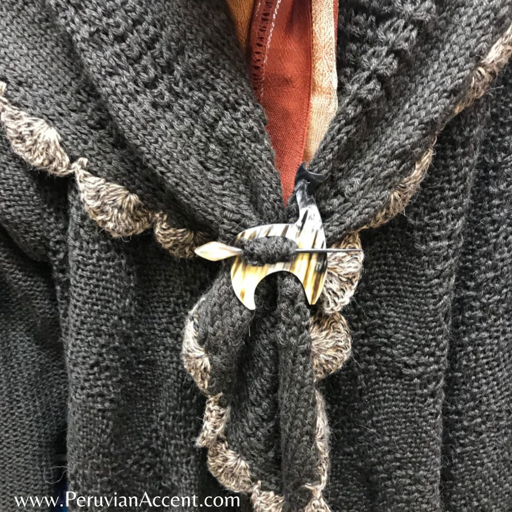 Handmade luxury sweater pins made from bull horns. - Peruvian Accent