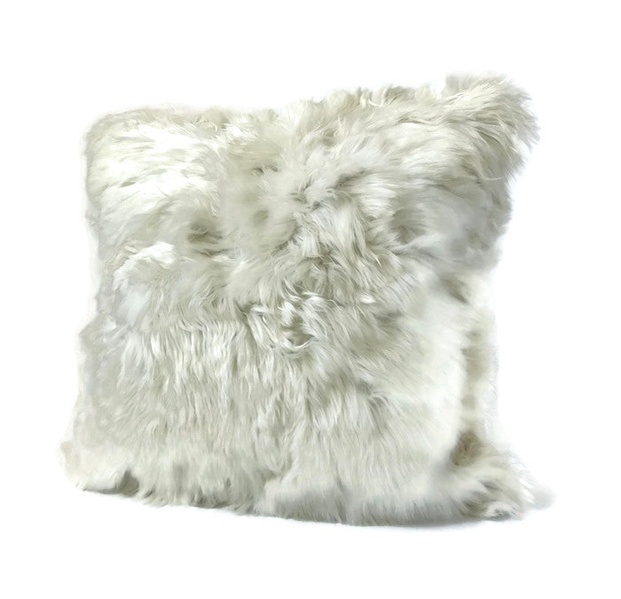White Alpaca Fur pillow - Peruvian Accent