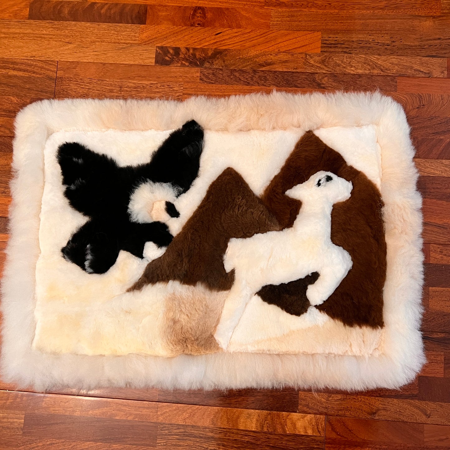 Small Alpaca Fur Dog bed or bedside Rug