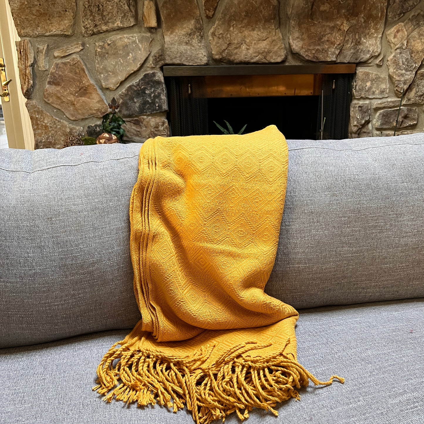 Mustard - Gold Alpaca Throw Blanket