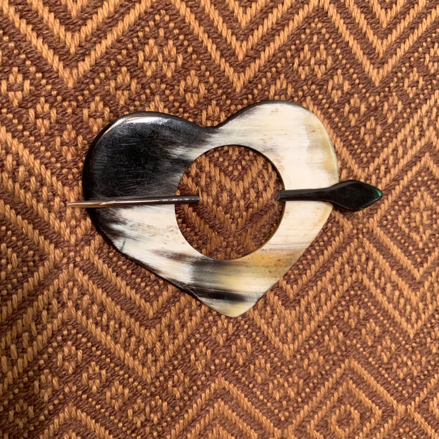 Handmade luxury sweater pins made from bull horns. - Peruvian Accent